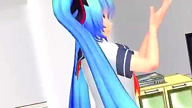 Naked 3D Hentai Babe Strips Teasingly Before Solo Masturbation Session