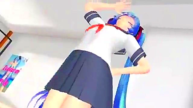 Naked 3D Hentai Babe Strips Teasingly Before Solo Masturbation Session