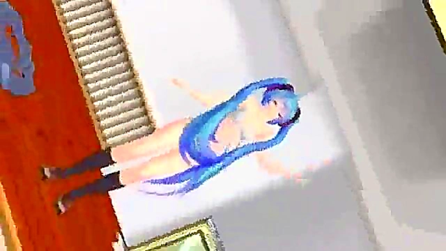 Naked 3D Hentai Babe Strips Teasingly Before Solo Masturbation Session