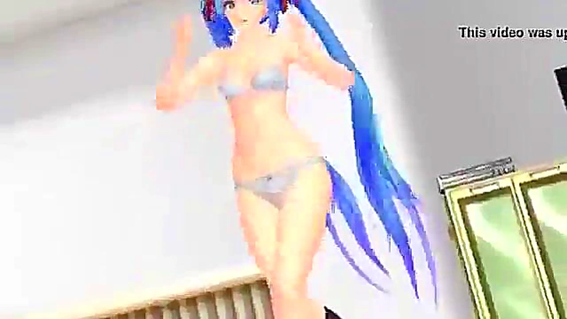 Naked 3D Hentai Babe Strips Teasingly Before Solo Masturbation Session