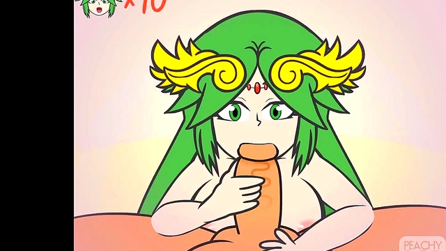 Hot Cartoon Scene – Peach Gives Palutena A naughty Blowjob & TitFuck ForCumshot