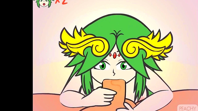 Hot Cartoon Scene – Peach Gives Palutena A naughty Blowjob & TitFuck ForCumshot