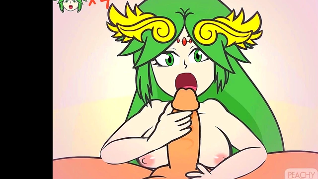 Hot Cartoon Scene – Peach Gives Palutena A naughty Blowjob & TitFuck ForCumshot