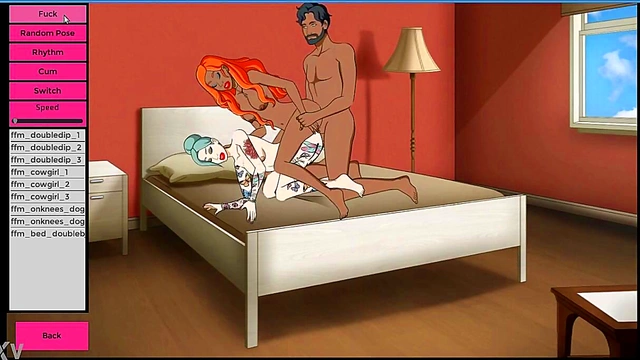 Hentai FFM Threesome – Cartoon Game Girls Enjoy Interracial Fun