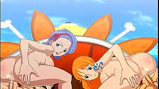 Sunny Day Sex – Nami & Nojiko Get Fucked in One Piece Anime Action