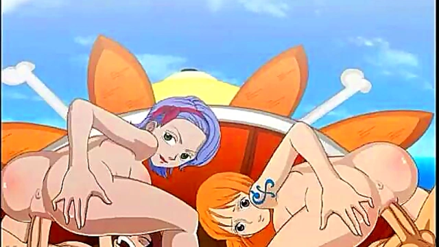 Sunny Day Sex – Nami & Nojiko Get Fucked in One Piece Anime Action