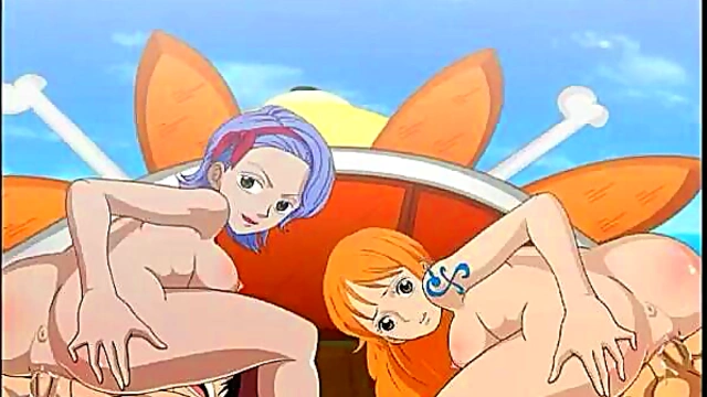 Sunny Day Sex – Nami & Nojiko Get Fucked in One Piece Anime Action