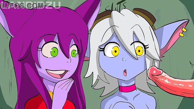 Horny Yordle Sisters Take Turns in the Glory Hole for Anal Fun &Cumshots