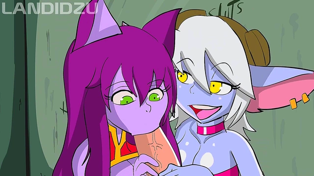 Horny Yordle Sisters Take Turns in the Glory Hole for Anal Fun &Cumshots