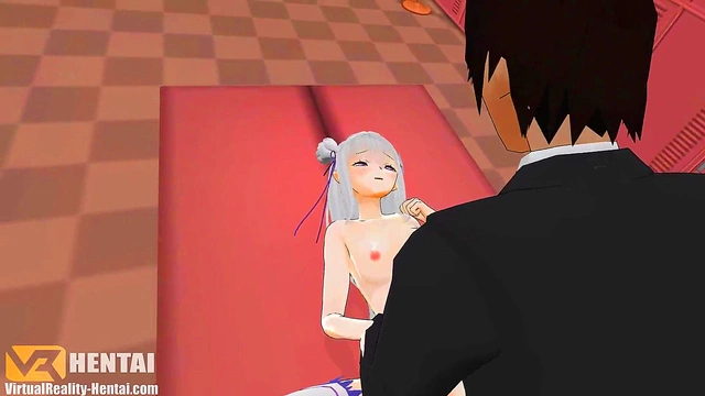 Emilia from Re –Zero Takes Cock in Missionary for VR Hentai Climax