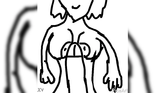 Sexy Cartoon Babe Draws On Cock Before Hot Blowjob Session