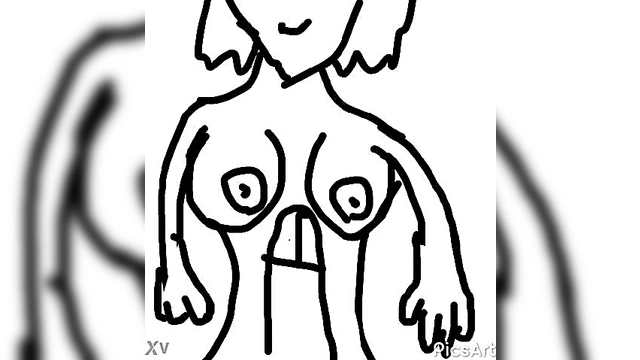 Sexy Cartoon Babe Draws On Cock Before Hot Blowjob Session