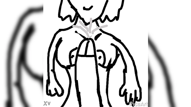 Sexy Cartoon Babe Draws On Cock Before Hot Blowjob Session