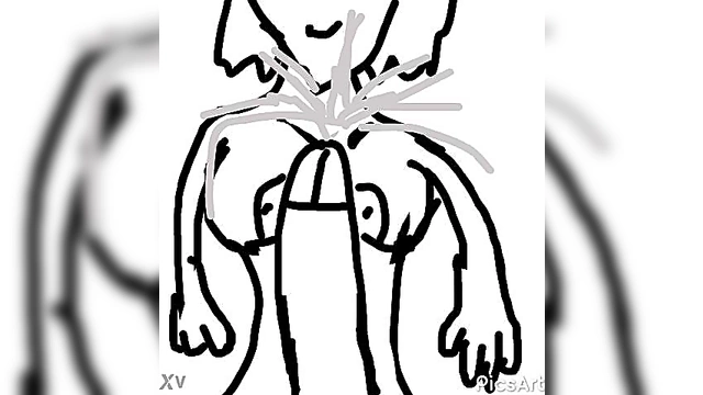 Sexy Cartoon Babe Draws On Cock Before Hot Blowjob Session