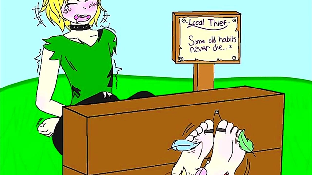 Hentai Anime Babe Bound and Tickled Before Foot Fetish Fun