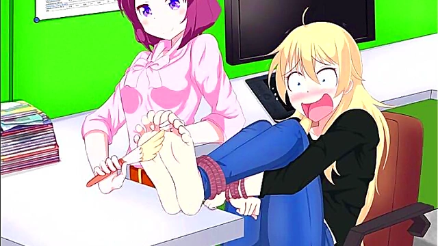Hentai Anime Babe Bound and Tickled Before Foot Fetish Fun