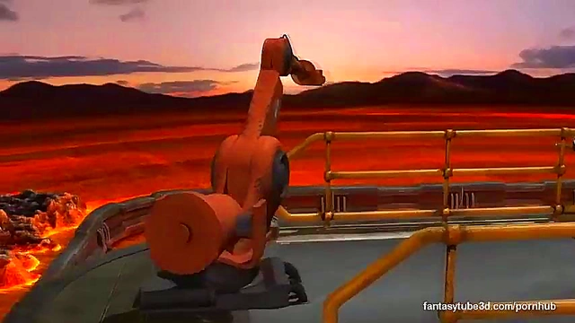 Big Tits Anime Babe Fucks Hardcore Sex Machine For Intense Orgasm