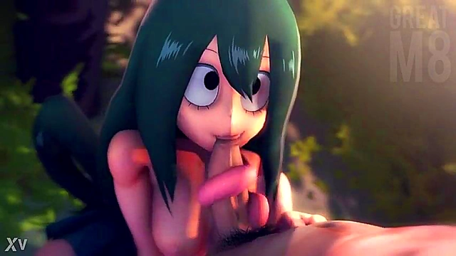 Tsuyu Asui from My Hero Academia Sucks Dick in Hot 3D Anime Oral Scene