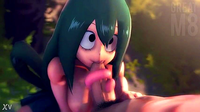 Tsuyu Asui from My Hero Academia Sucks Dick in Hot 3D Anime Oral Scene