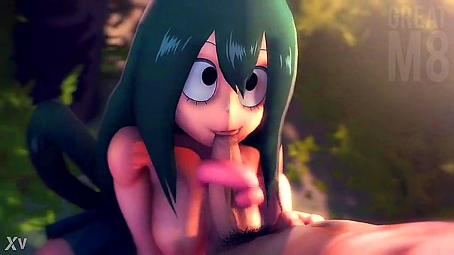 Tsuyu Asui from My Hero Academia Sucks Dick in Hot 3D Anime Oral Scene