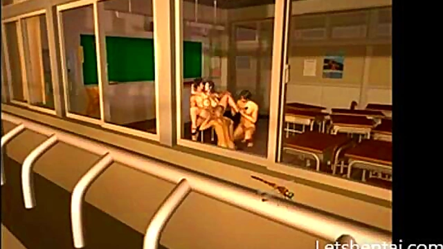 3D Anime Teacher Gets Fucked Hard In Steamy Classroom Sex Session