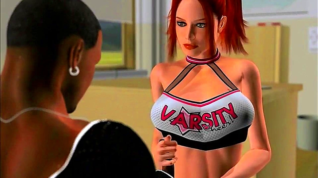 3D Toon Cheerleader Rides BBC Hard After School In Classroom Orgy
