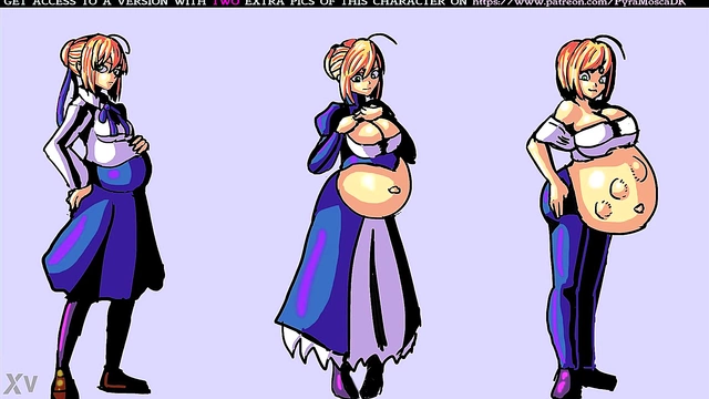 Pregnant Anime Babe Enjoys Belly Expansion Fantasies