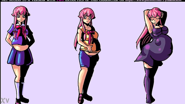 Pregnant Anime Babe Enjoys Belly Expansion Fantasies