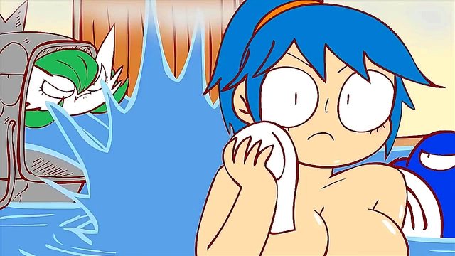 Big-Titted Cartoon Cutie Surprises With Sauna Sex & Poolside Fun