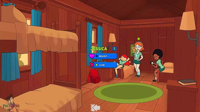 Hot Teen Girls from Camp Pinewood Anime Orgasm in Sinful Video Game Adventures