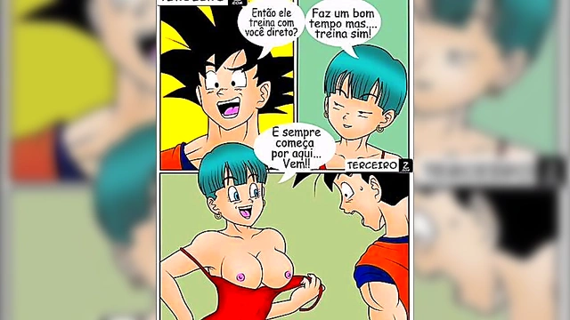 Bulma Rides Goku's Dick While Vegeta Watches in DBZ Hentai Part 2