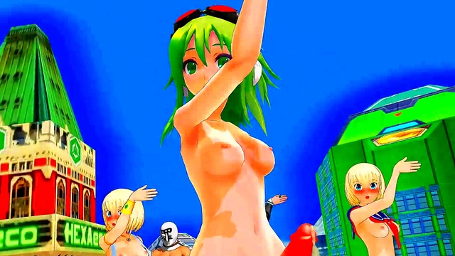 Futuristic Futanari Girl Leads Anime Dance Party With Support Group Bam