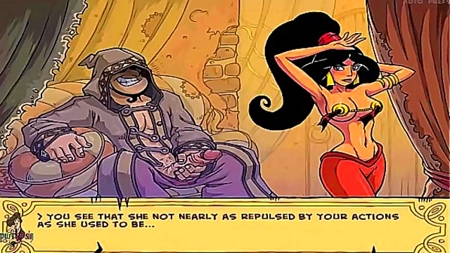 Hot Anime Princess Jasmine Sucks Dick & Fucks Genie for Steamy Video Game Sex