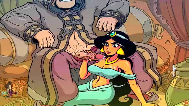 Hot Anime Princess Jasmine Sucks Dick & Fucks Genie for Steamy Video Game Sex