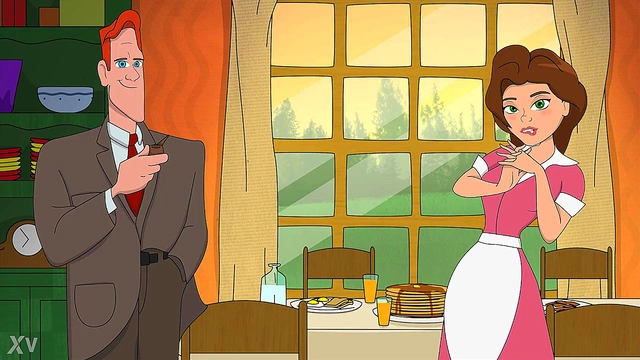 Hairy MILF Annie Hughes Seducing Iron Giant Kent in Kitchen & Bedroom Uncensored