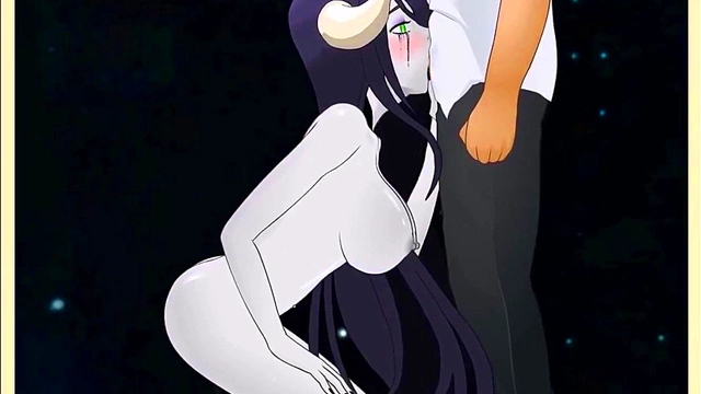 Albedo from Overlord Gives Intense SDT Blowjob & Hardcore Anime Action