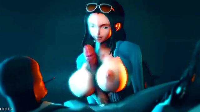 Nico Robin Gives Lusty Titjob In One Piece 3D Hentai Adventure