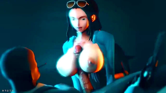 Nico Robin Gives Lusty Titjob In One Piece 3D Hentai Adventure