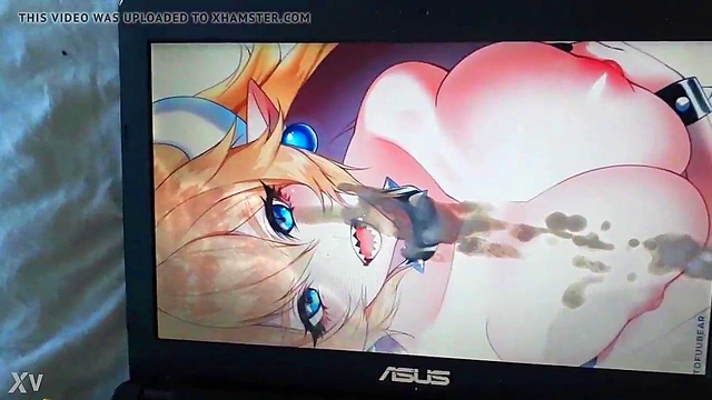 Bowsette Gives Solo Boy A Big Load Of Cum With Her Busty Anime Body