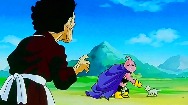 Majin Buu Adopts Puppy for Cuddly Anime DBZ Fun