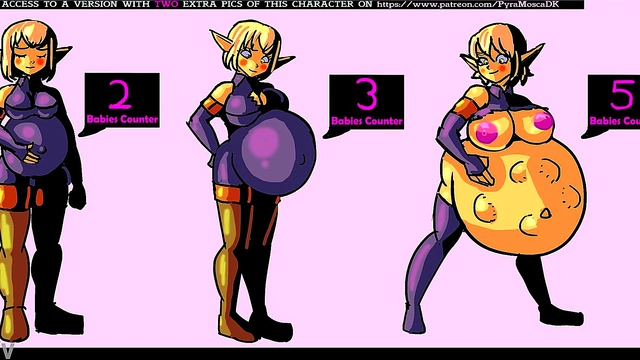 Pregnant Anime Babe's Belly Expands for Erotic Pleasure