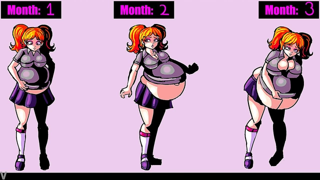 Pregnant Anime Babe's Belly Expands for Erotic Pleasure