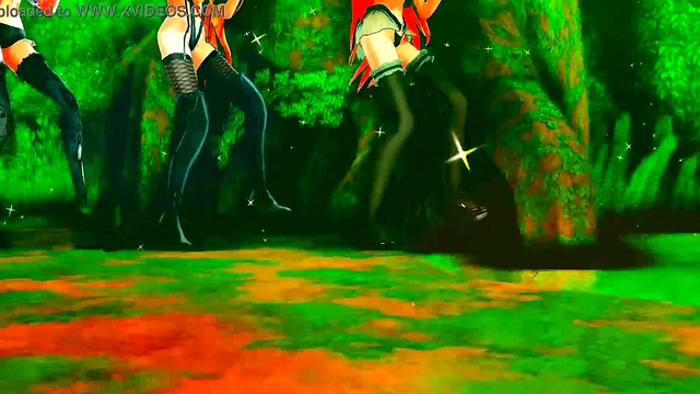 Hot Anime Girls Dance Seductively Before Outdoor Sex MMD