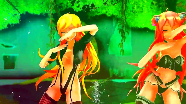 Hot Anime Girls Dance Seductively Before Outdoor Sex MMD