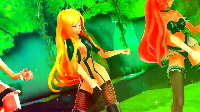 Hot Anime Girls Dance Seductively Before Outdoor Sex MMD