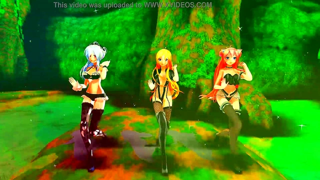 Hot Anime Girls Dance Seductively Before Outdoor Sex MMD