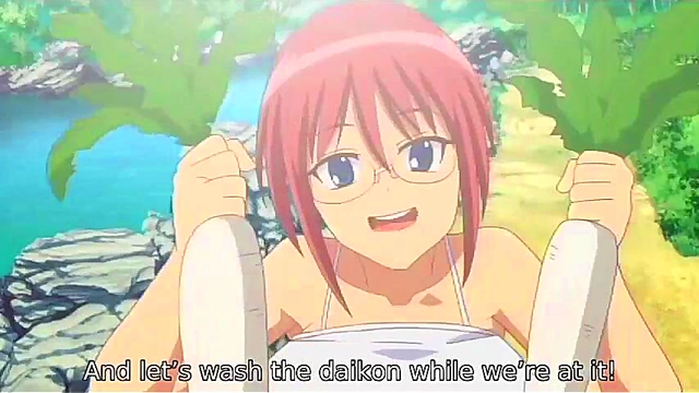 Redhead MILF With Big Tits Fucks Hard In Anime River Scene