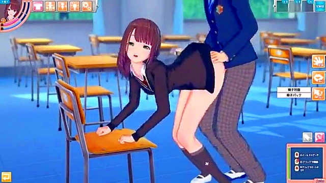 Japanese SchoolGirl Seduces In Koikatsu 3D Anime Game Action