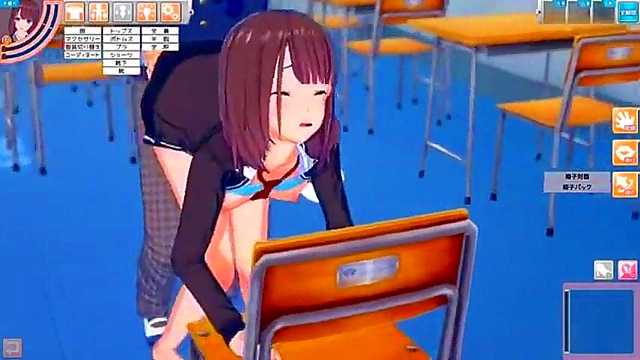 Japanese SchoolGirl Seduces In Koikatsu 3D Anime Game Action
