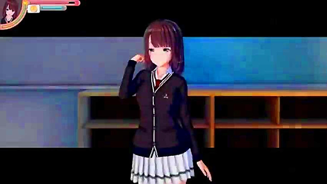 Japanese SchoolGirl Seduces In Koikatsu 3D Anime Game Action